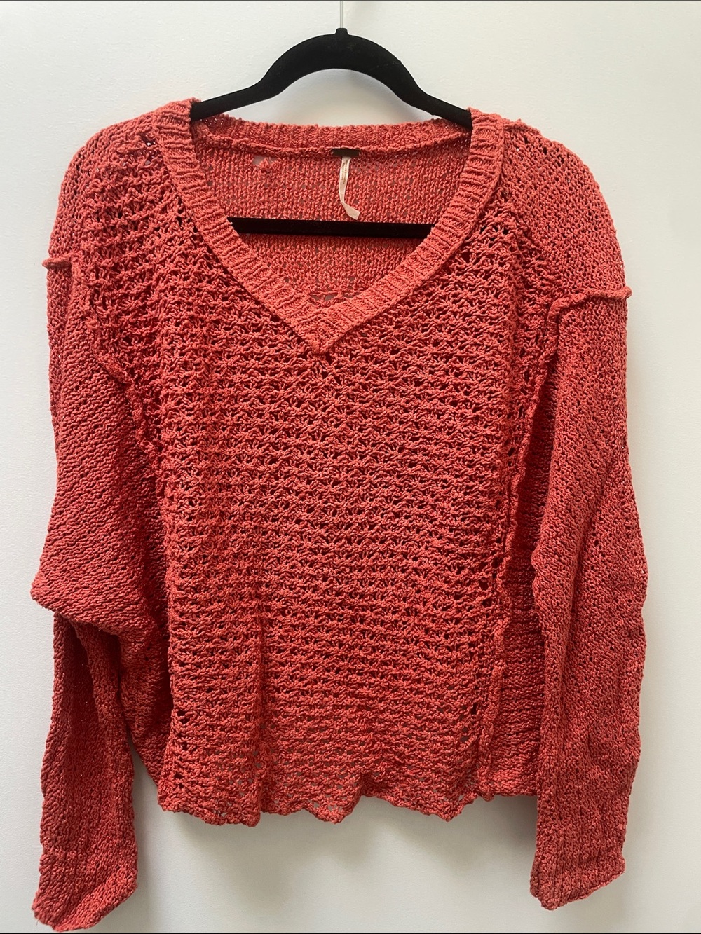 Free People Crochet Knit Boho Sweater Size Small